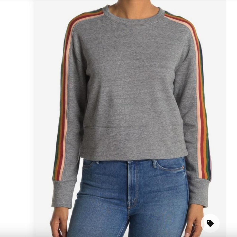 Madewell Rainbow Cropped Sweatshirt sz Sm